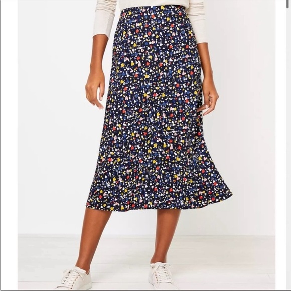 Loft Petites Heart Pull on Midi Skirt (Size XXSP) - Picture 1 of 9